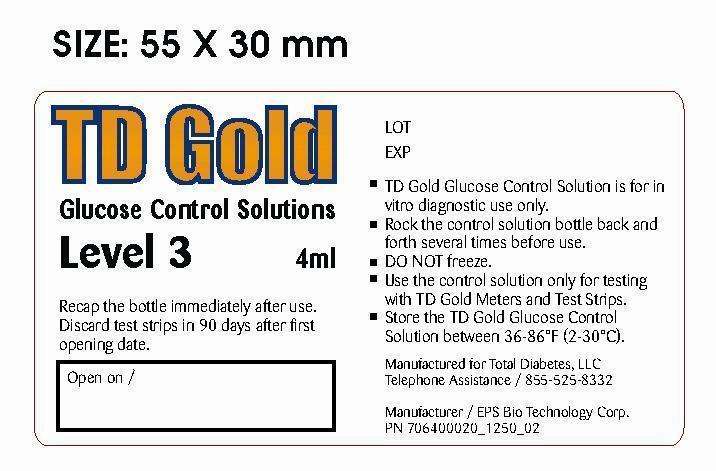 50 TD Gold Glucose Control Solution Level 3 Set